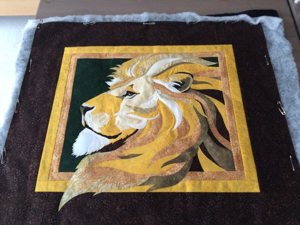 Wandquilt Löwe